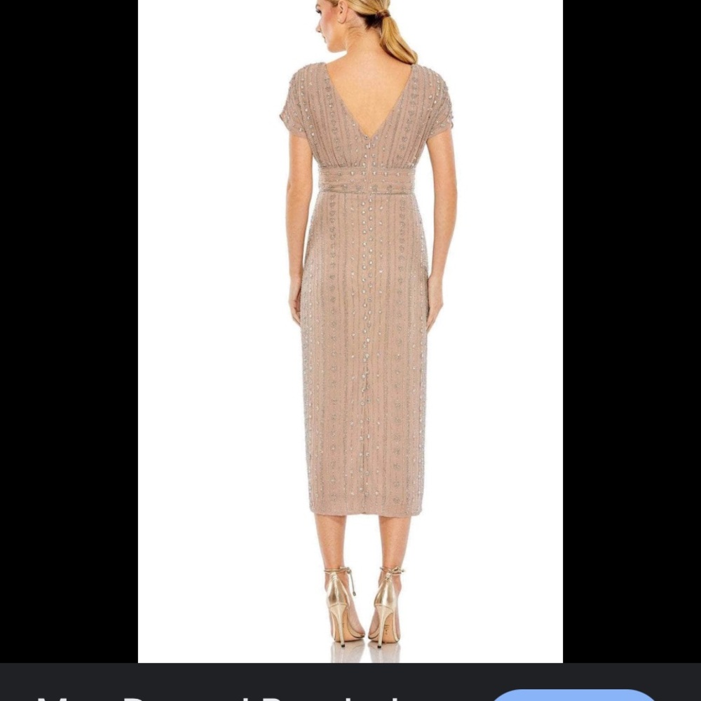 Mac Duggal Blush Nude Beaded Maxi Dress - Picture 9 of 9